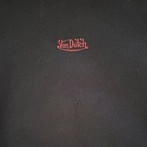 Von Dutch Black Tee with Red and Yellow Design